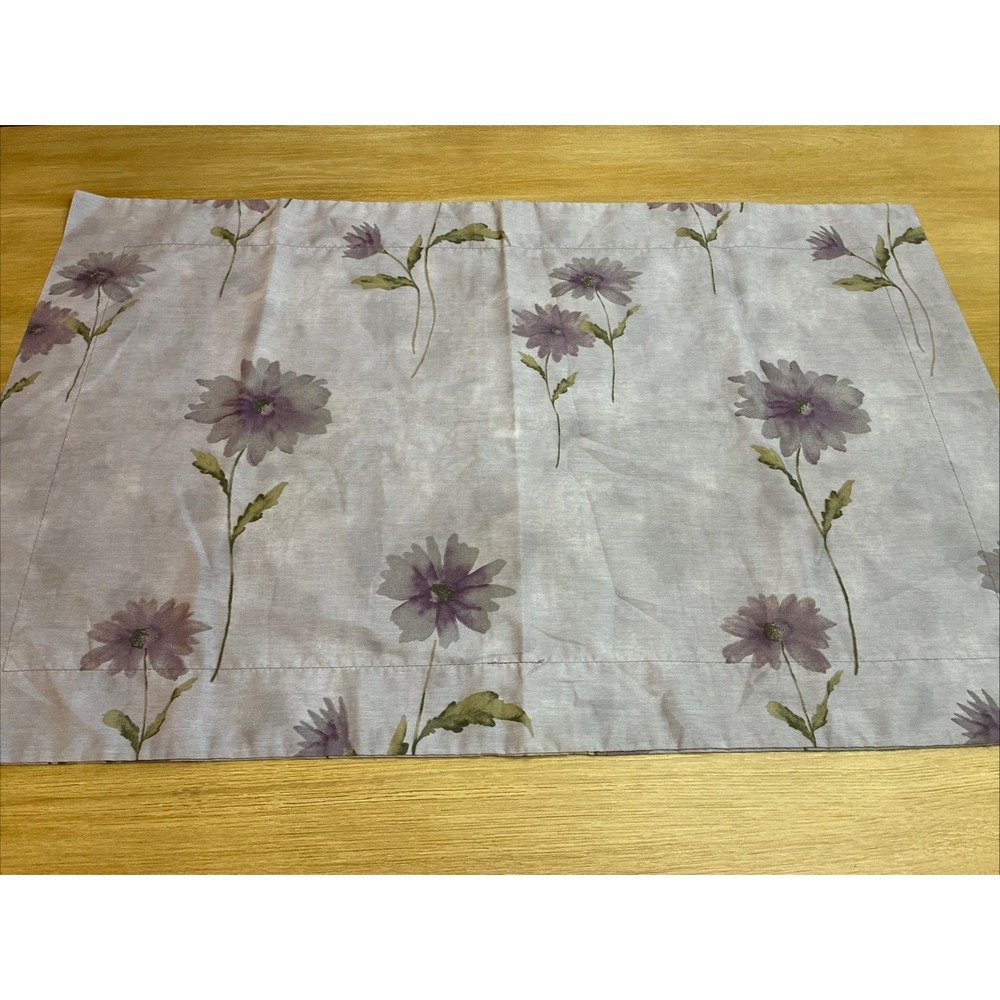 Dan River King Size Pillow Sham Purple Watercolor Floral Made In USA  Poly Blend